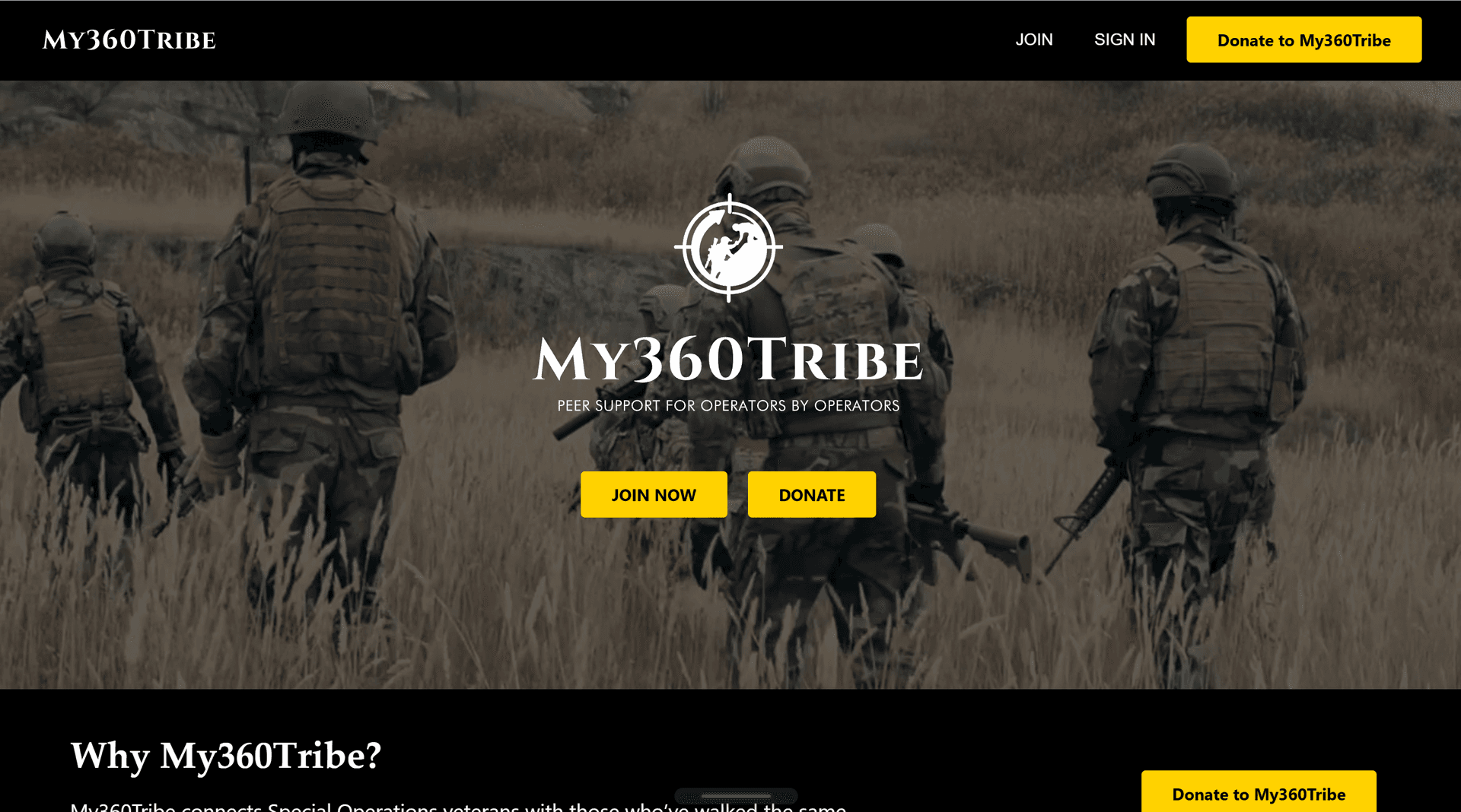 My360Tribe website hero and membership pathways