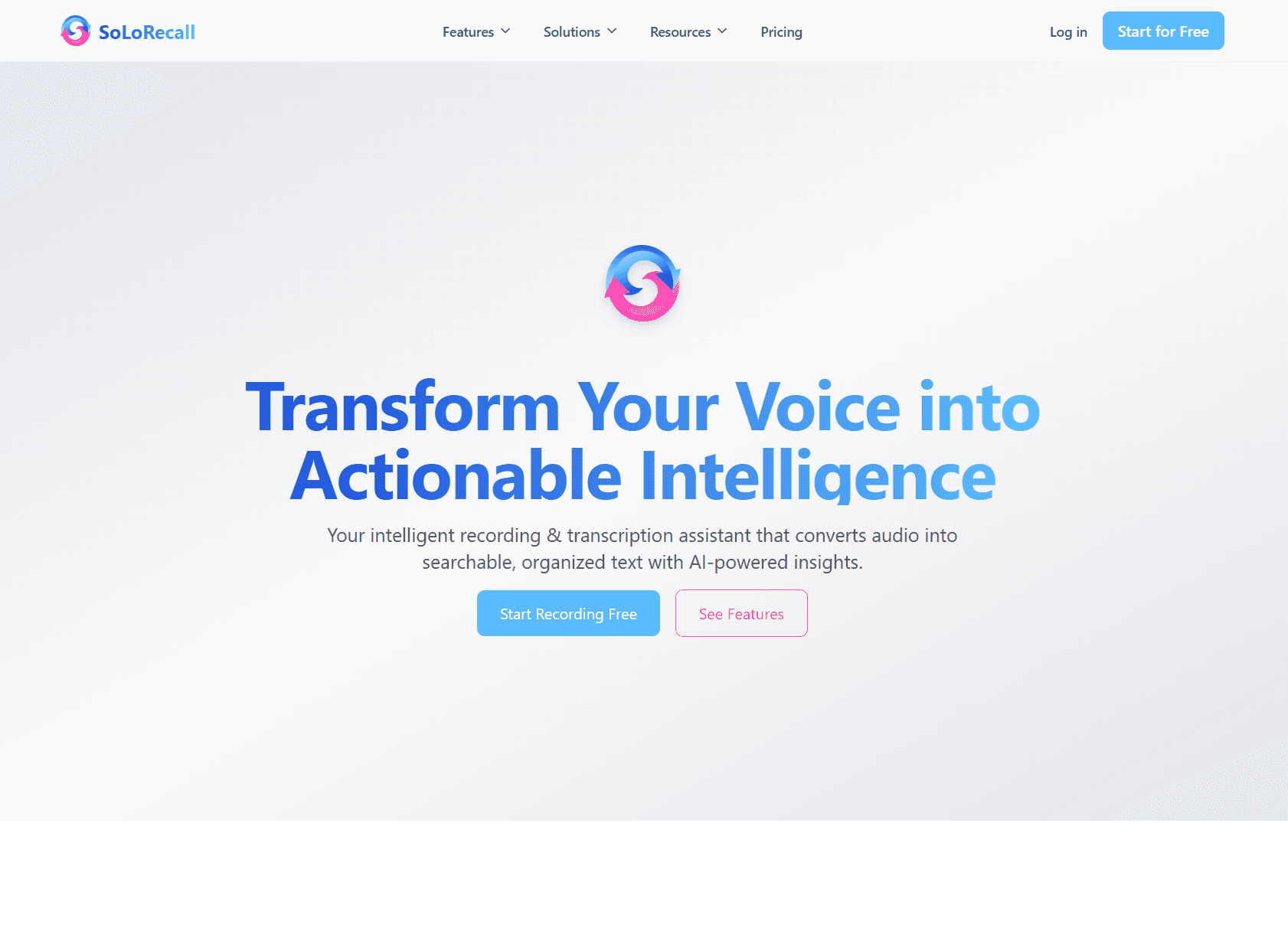 SoLoRecall workspace interface