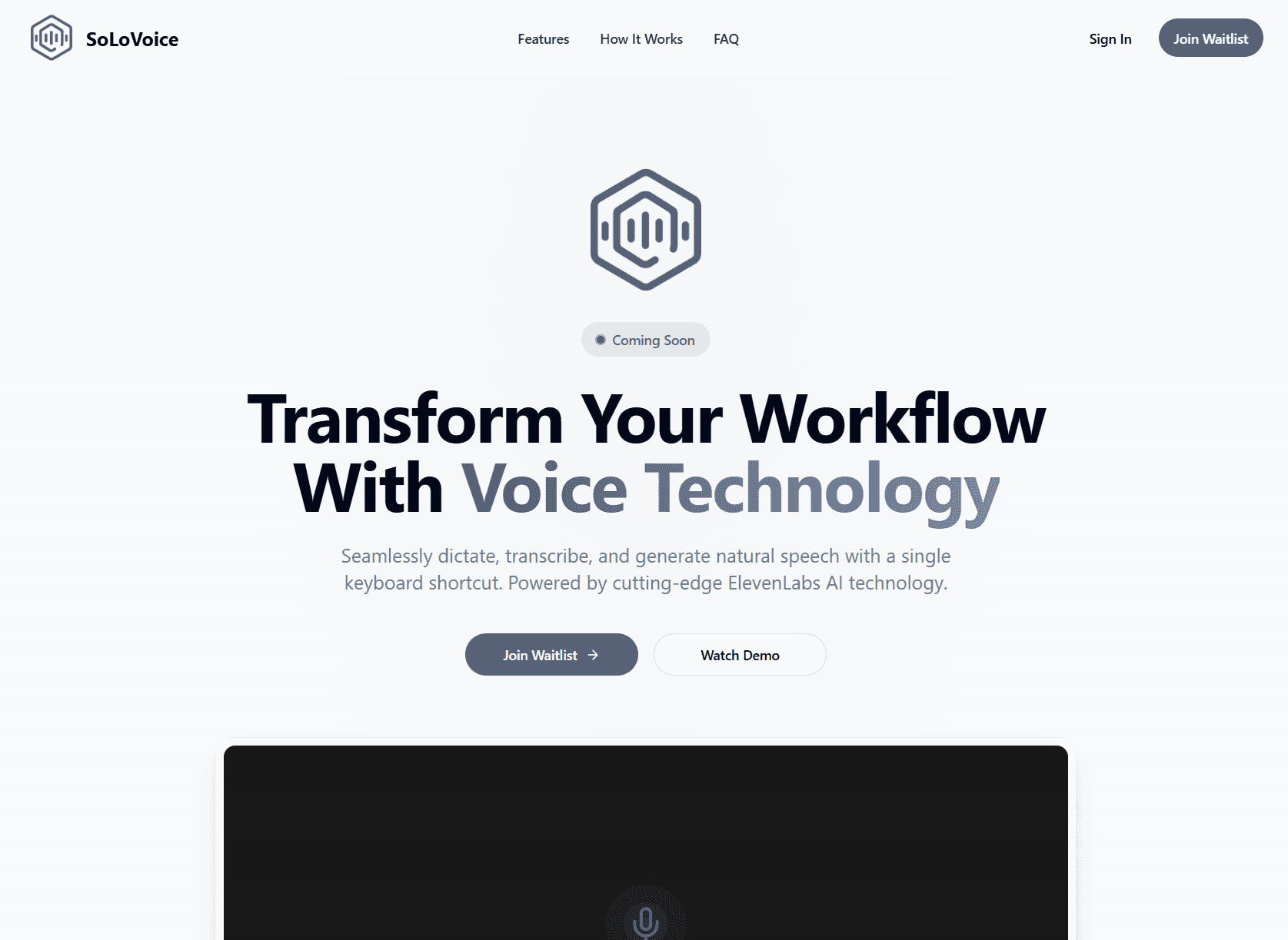 SoLoVoice desktop interface